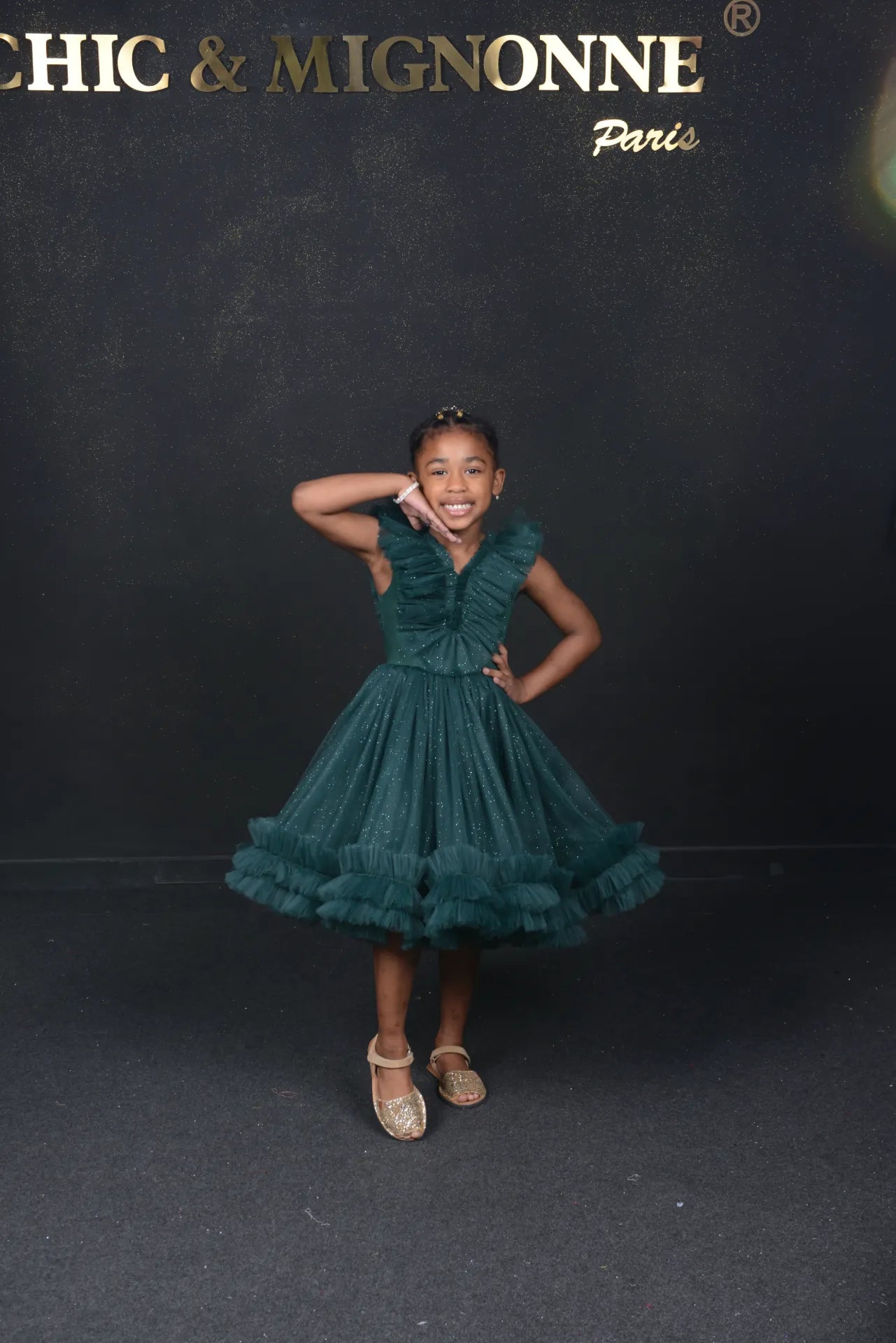Robe enfant 6 -10 vert foncé