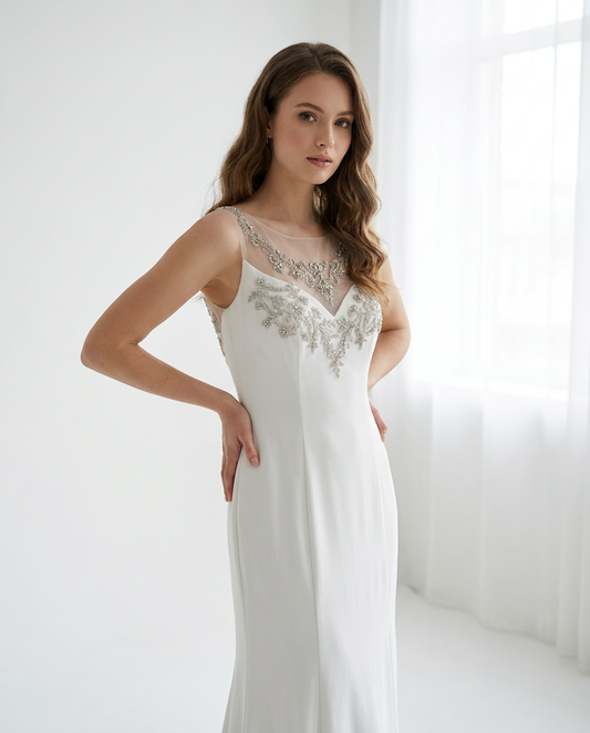 Robe marié longue perlé