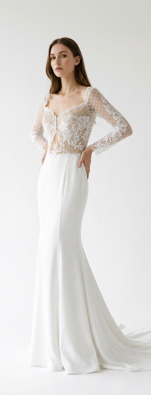 Robe marié longue dentelle