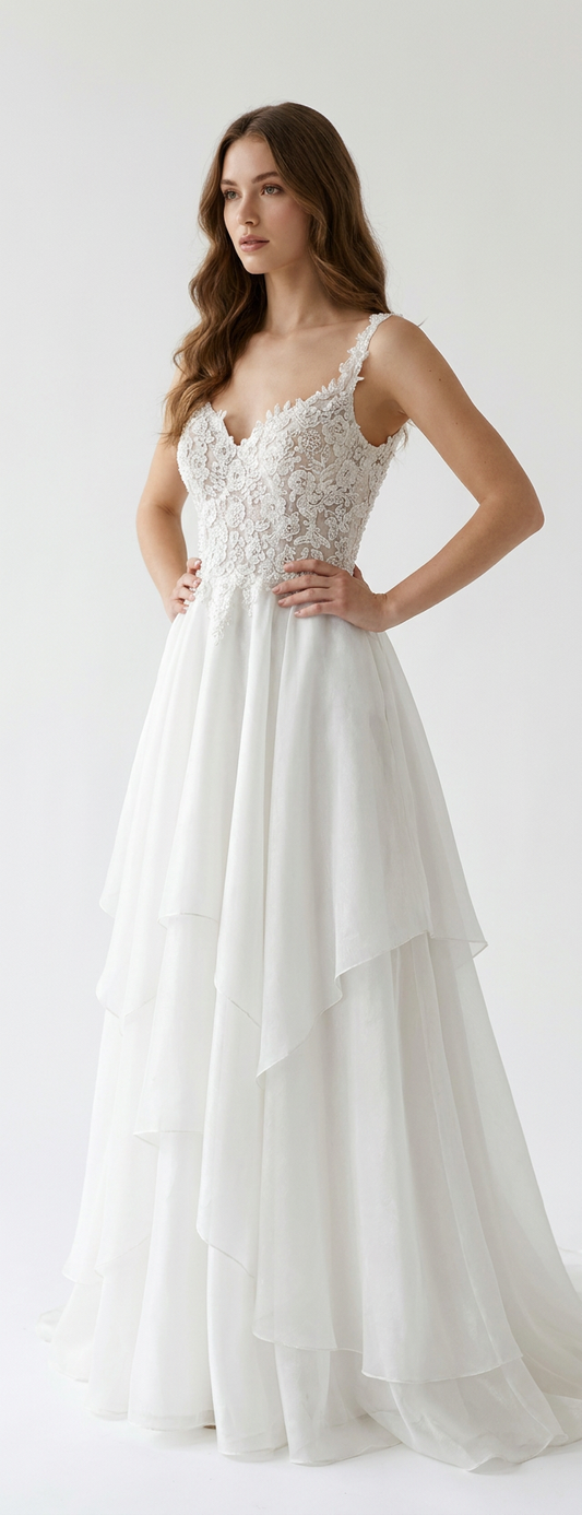 Robe marié en dentelle et perlé