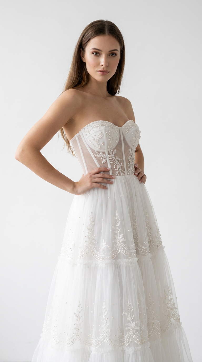 Robe marié perlé