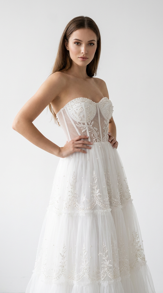 Robe marié perlé