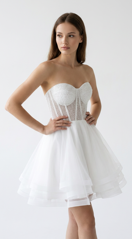 Robe marié courte