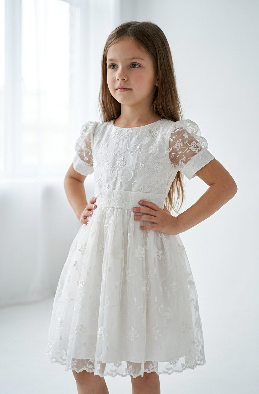Robe de bapteme demi manche
