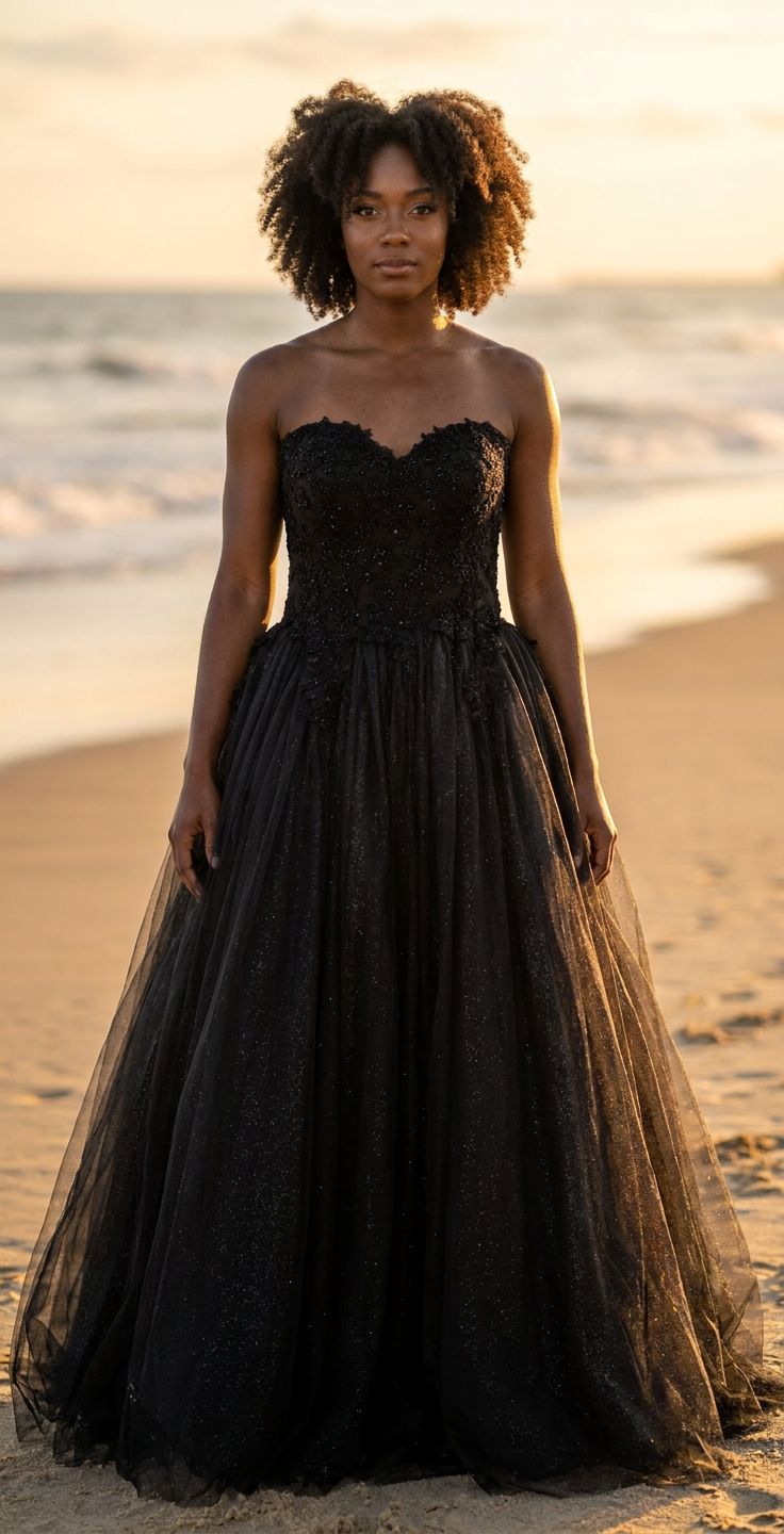 Robe mariée dentelle noir