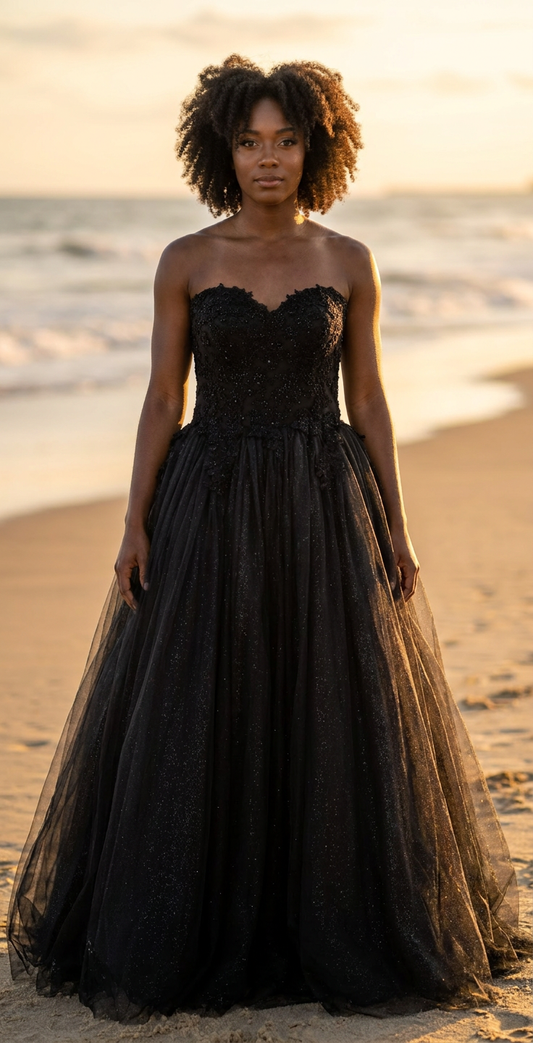 Robe mariée dentelle noir