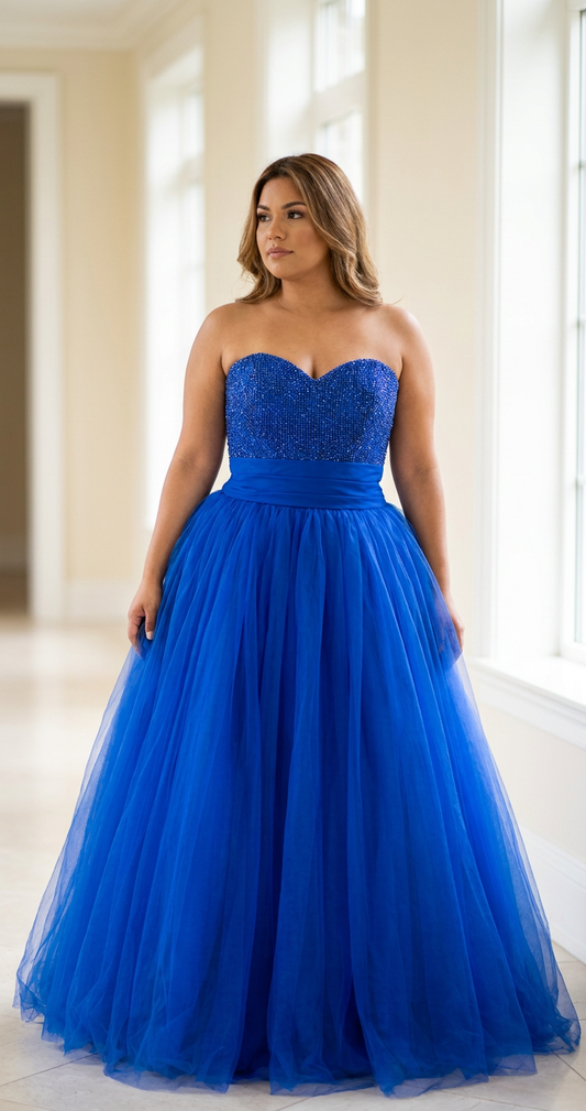 Robe de mariée pailleté bleu
