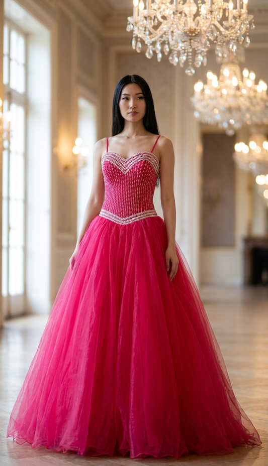 Robe de mariée perlé rose