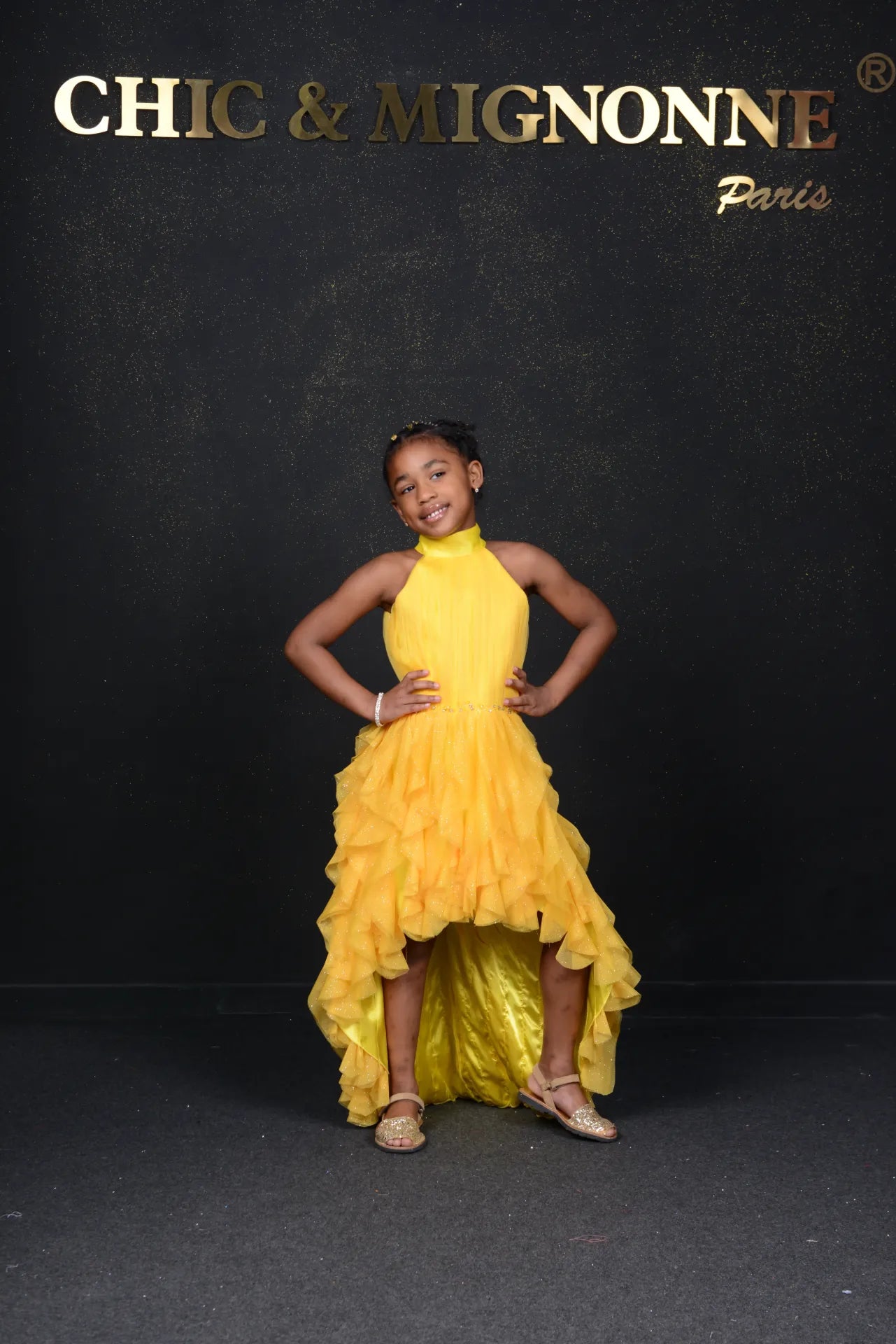 Robe enfant 8-12 jaune moutarde
